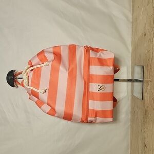 Victoria's Secret Pink Stripe Beach Bag Cooler Backpack